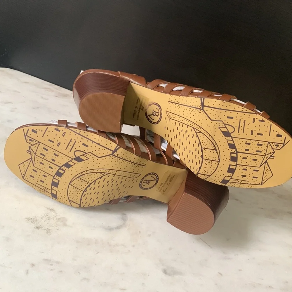 Belle Vita Brown Lissie Heeled Gladiator Sandals